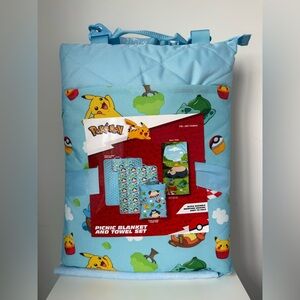 Pokemon Picnic Blanket & Beach Towel Set Costco Exclusive Outdoor Moisture Wick